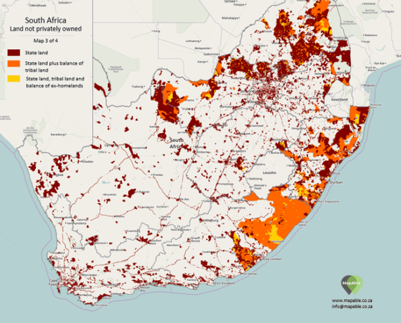 State controlled land in four maps